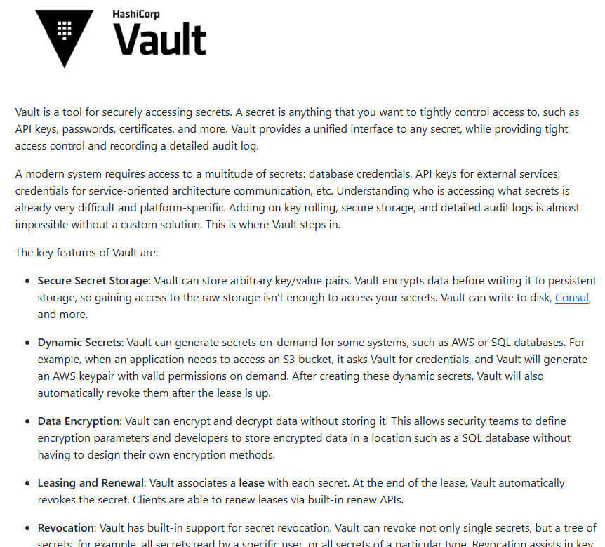 vault 项目介绍图