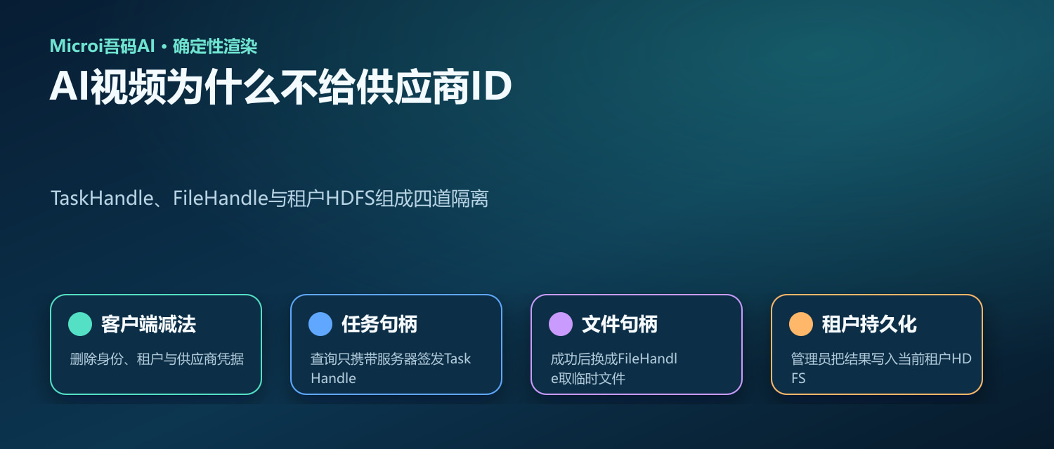 吾码AI视频TaskHandle与FileHandle四道隔离示意图