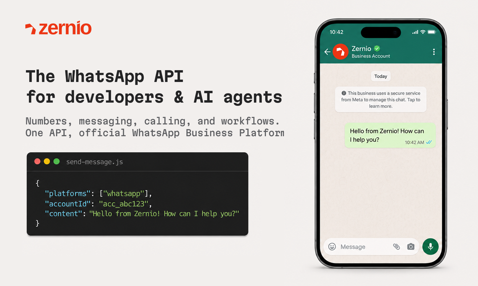 Zernio WhatsApp API