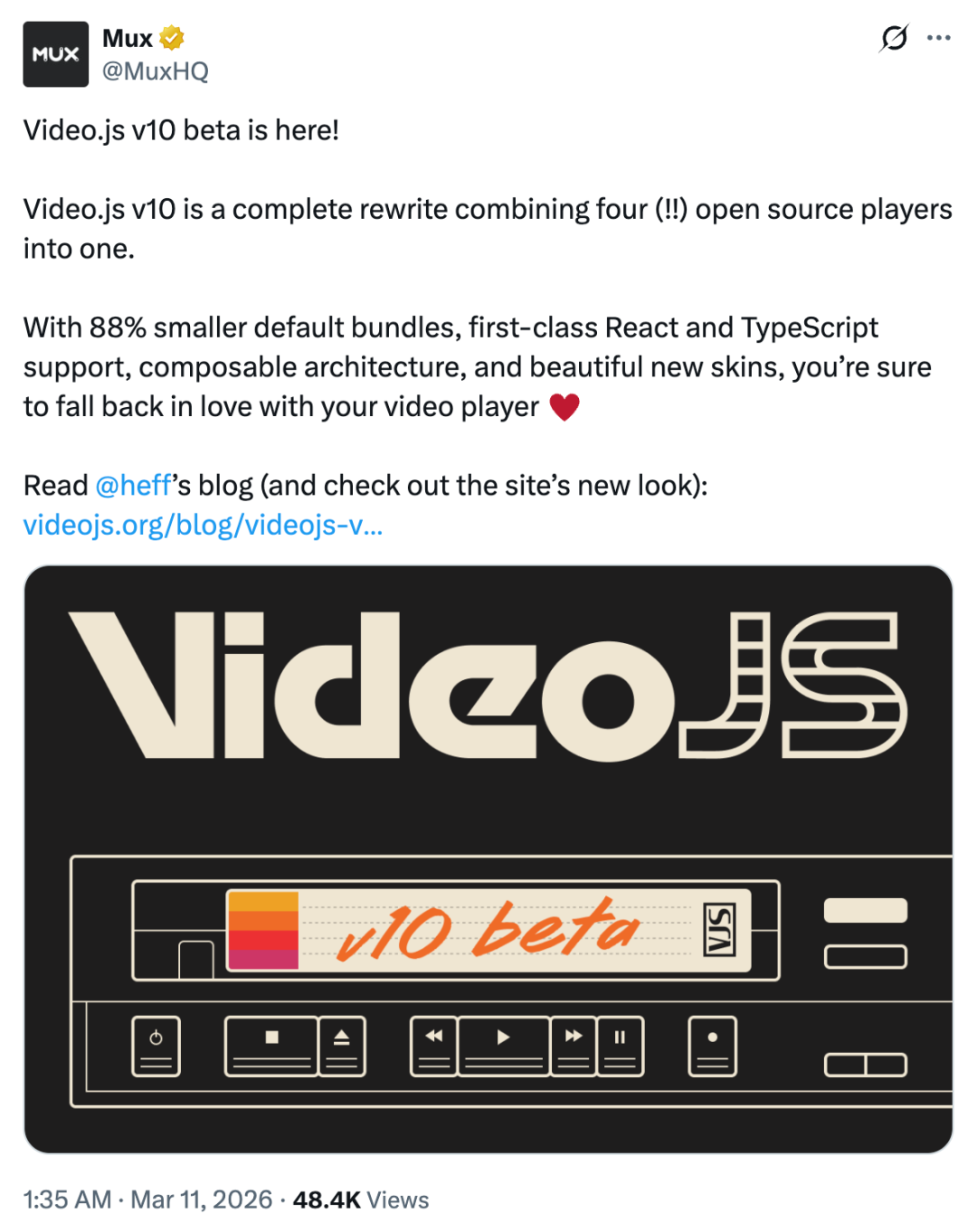 Video.js 彻底 “推翻“ 重构!拥抱 Vue、React!-CSDN博客