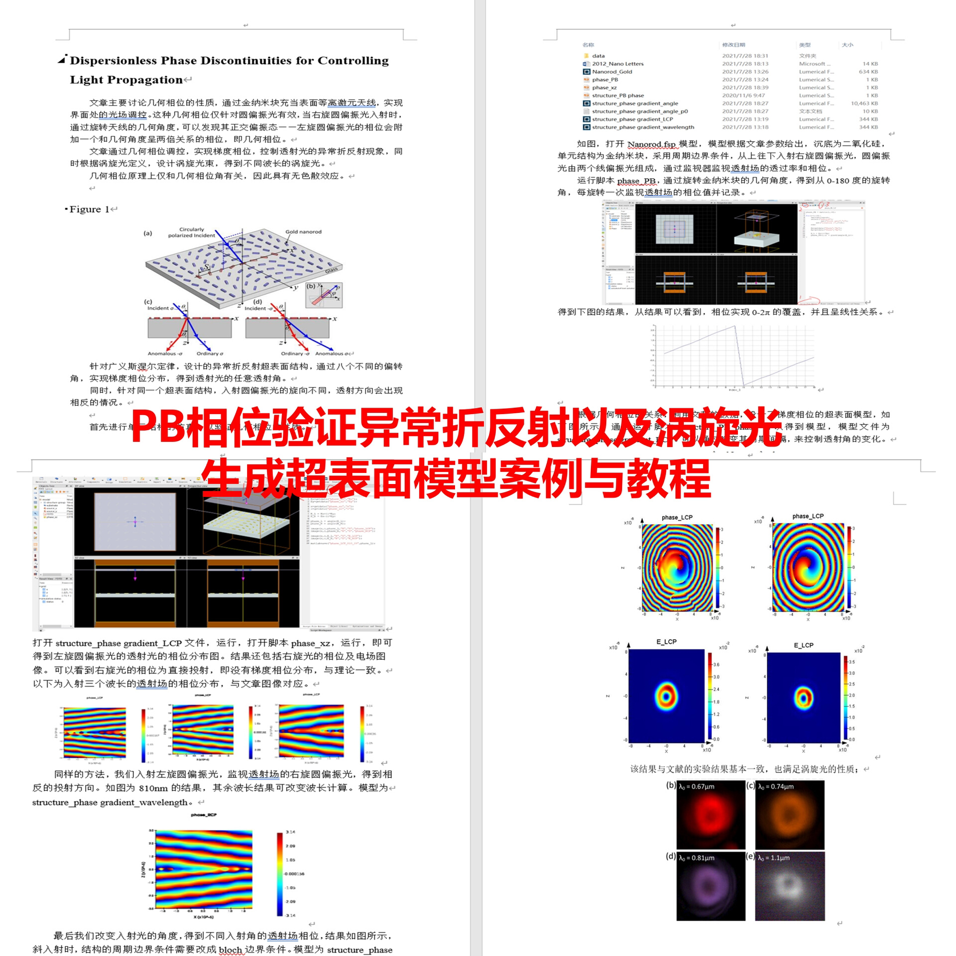 金纳米超表面涡旋光生成模型仿真-CSDN博客