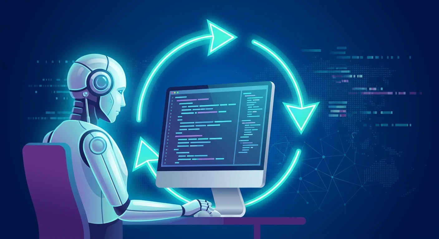 Claude Code Loop 快速入门封面——AI自动迭代循环示意图