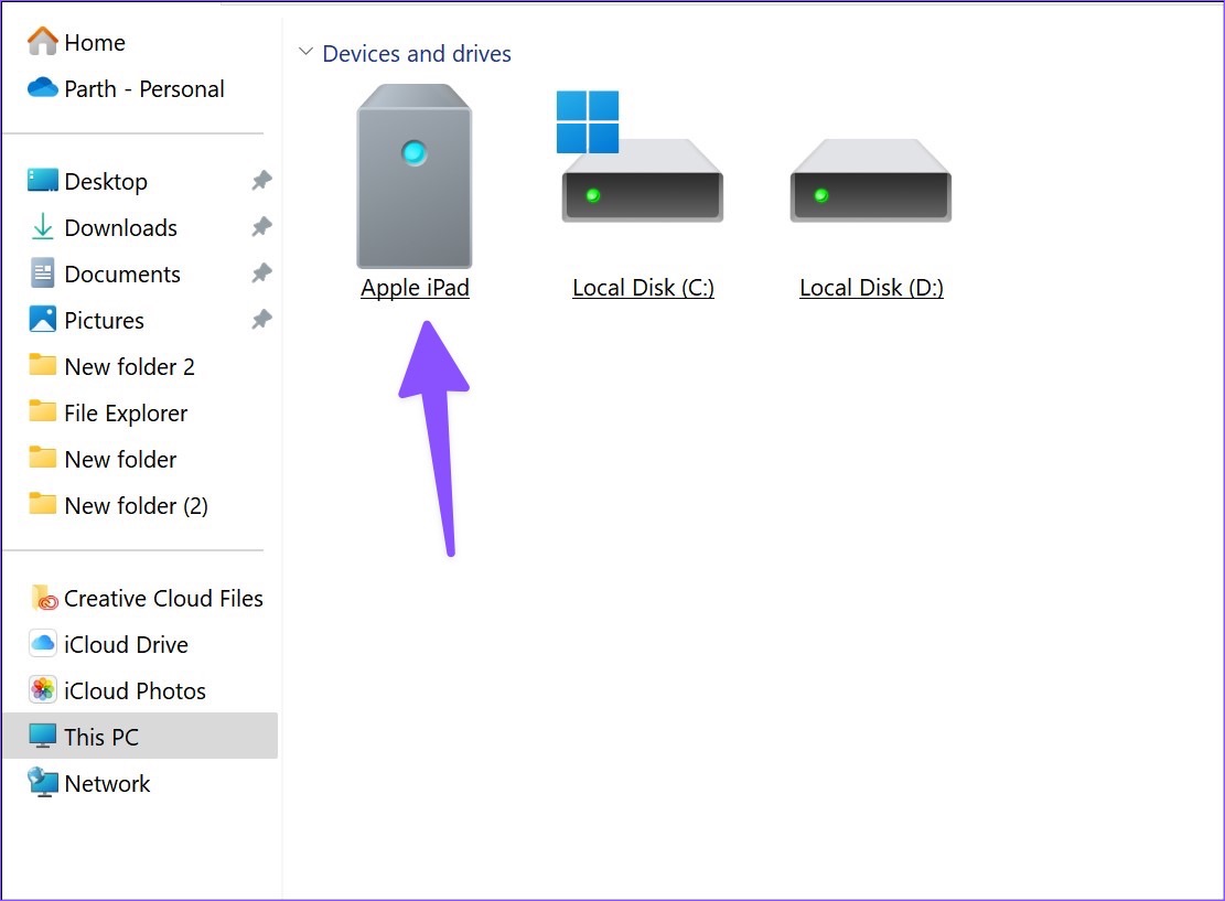 Access iPad via File Explorer