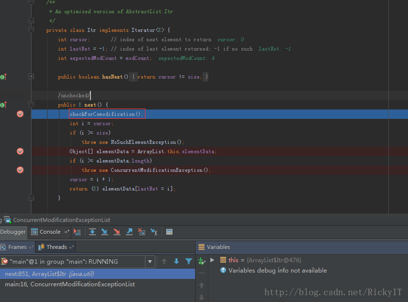Java ArrayList异常-ConcurrentModificationException_List