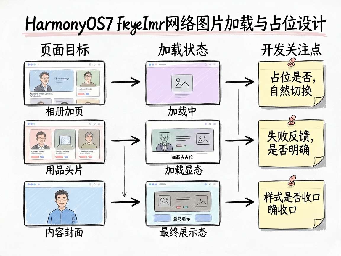 为一篇中文技术教程绘制一张 sketch-notes 风格的信息图，主题是 HarmonyOS7 的
