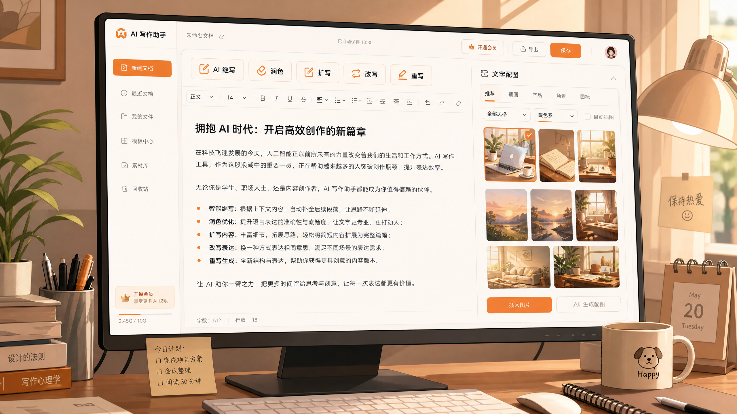 AI 写作工具后期处理界面