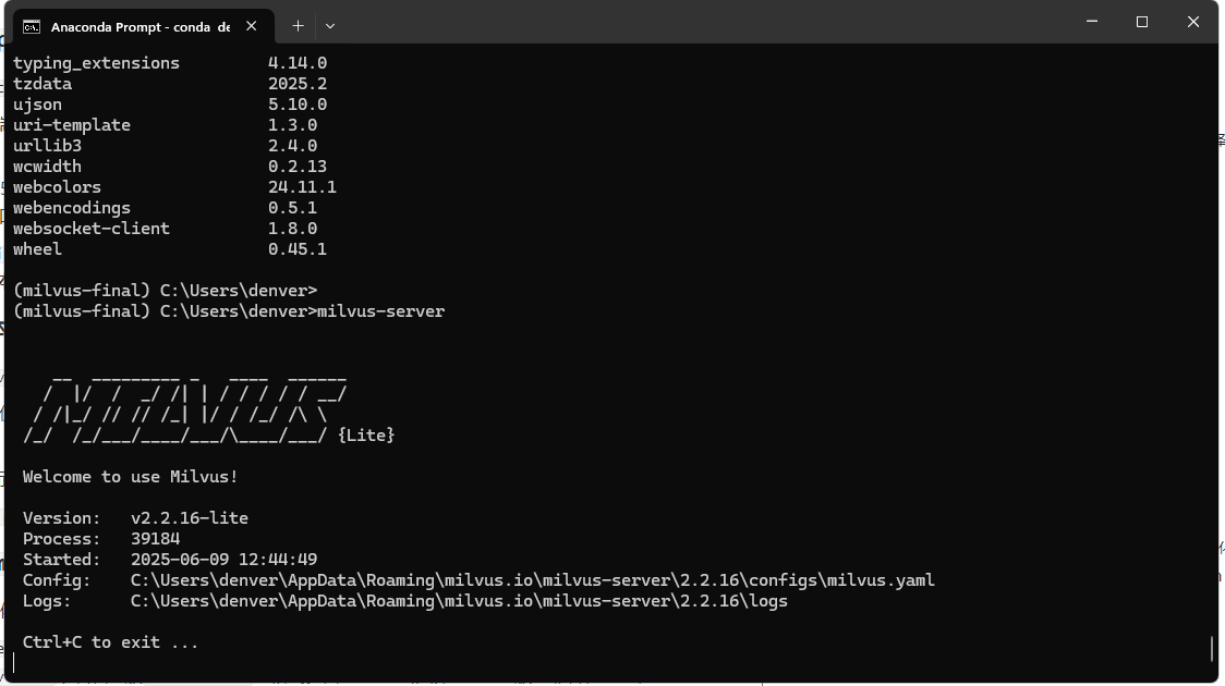 命令_milvus-server
