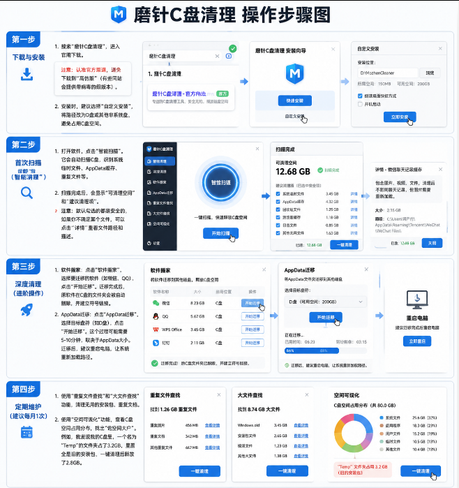 磨针c盘清理操作步骤