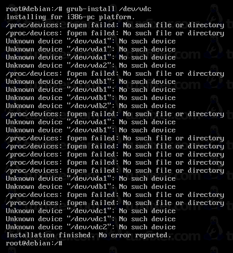 Debian 11 Bullseye grub-install  vdc
