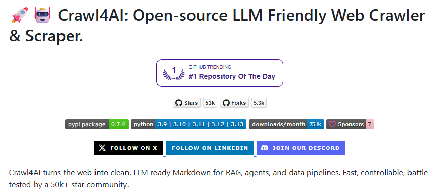 crawl4ai https://i-blog.csdnimg.cn/img_convert/d3fe5cdb85c2cbf0601d8f587c21e727.png
