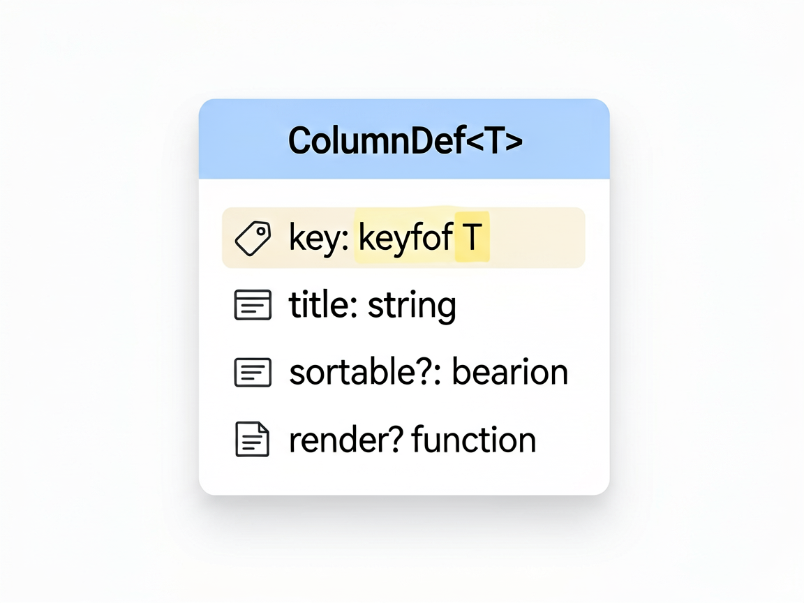 A Notion-style database property card or schema di