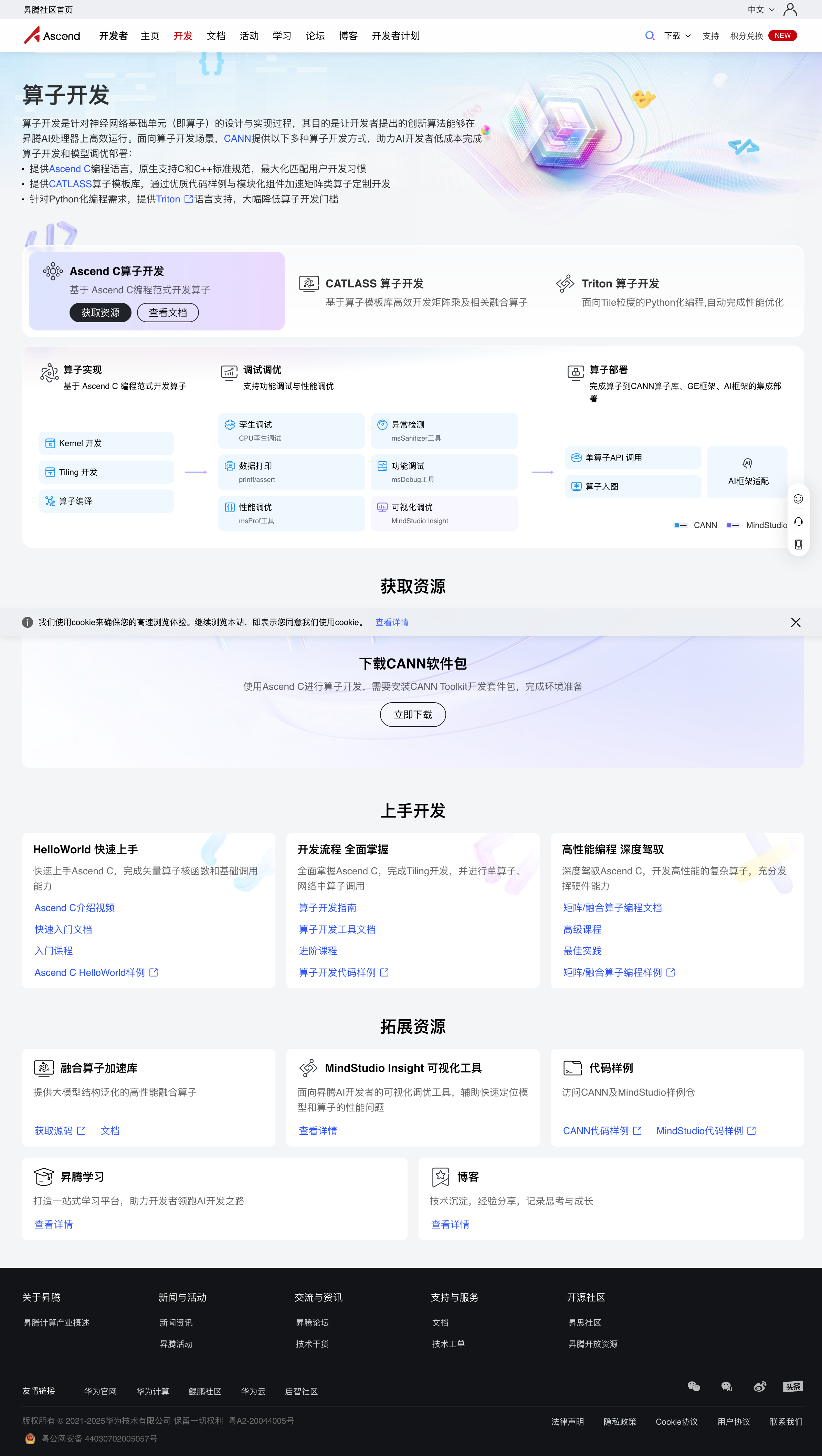 算子开发页面
