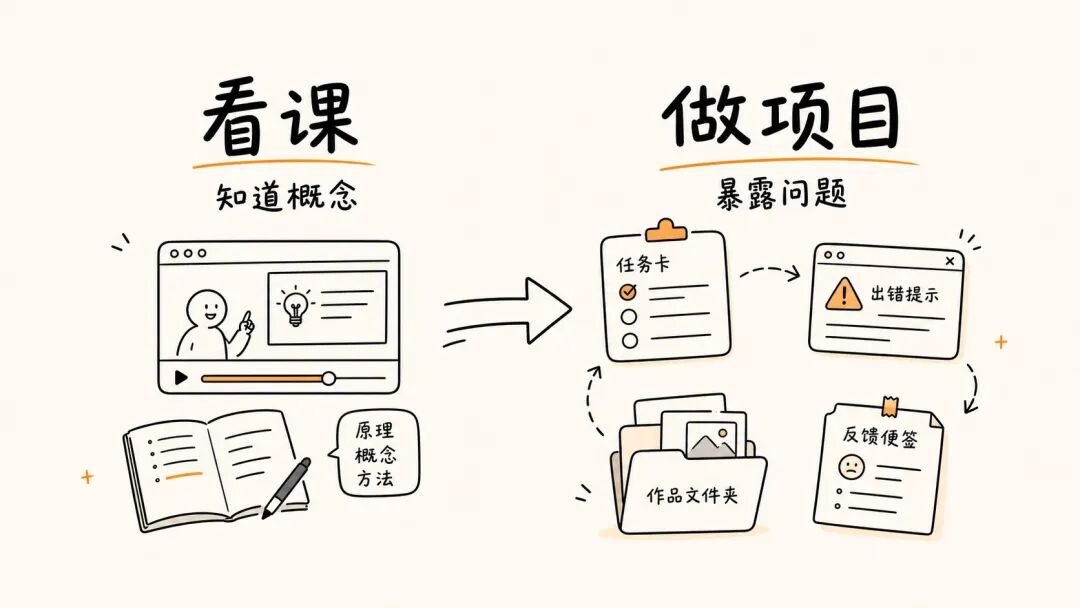 看课和项目的差别