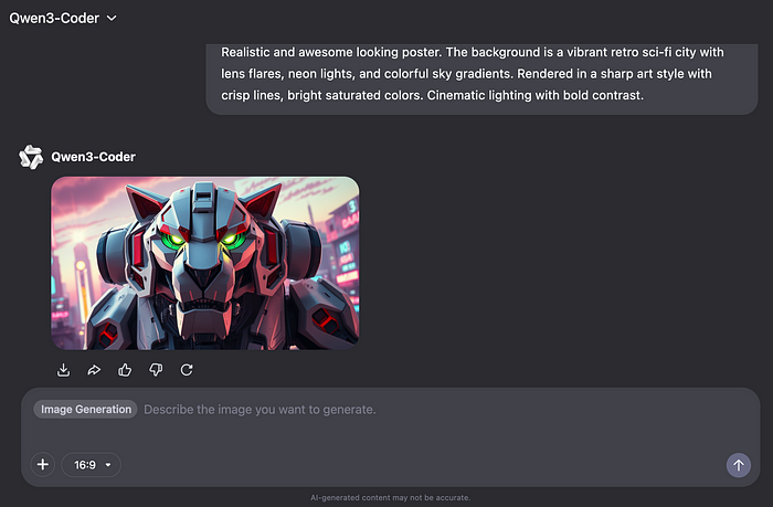 Qwen web app with Qwen3-Coder example. Image by Jim Clyde Monge