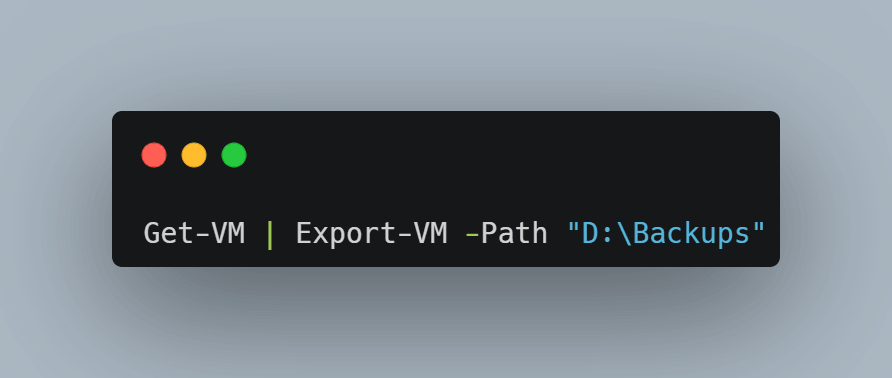 powershell使用get vm结合export vm备份所有hyper v vm