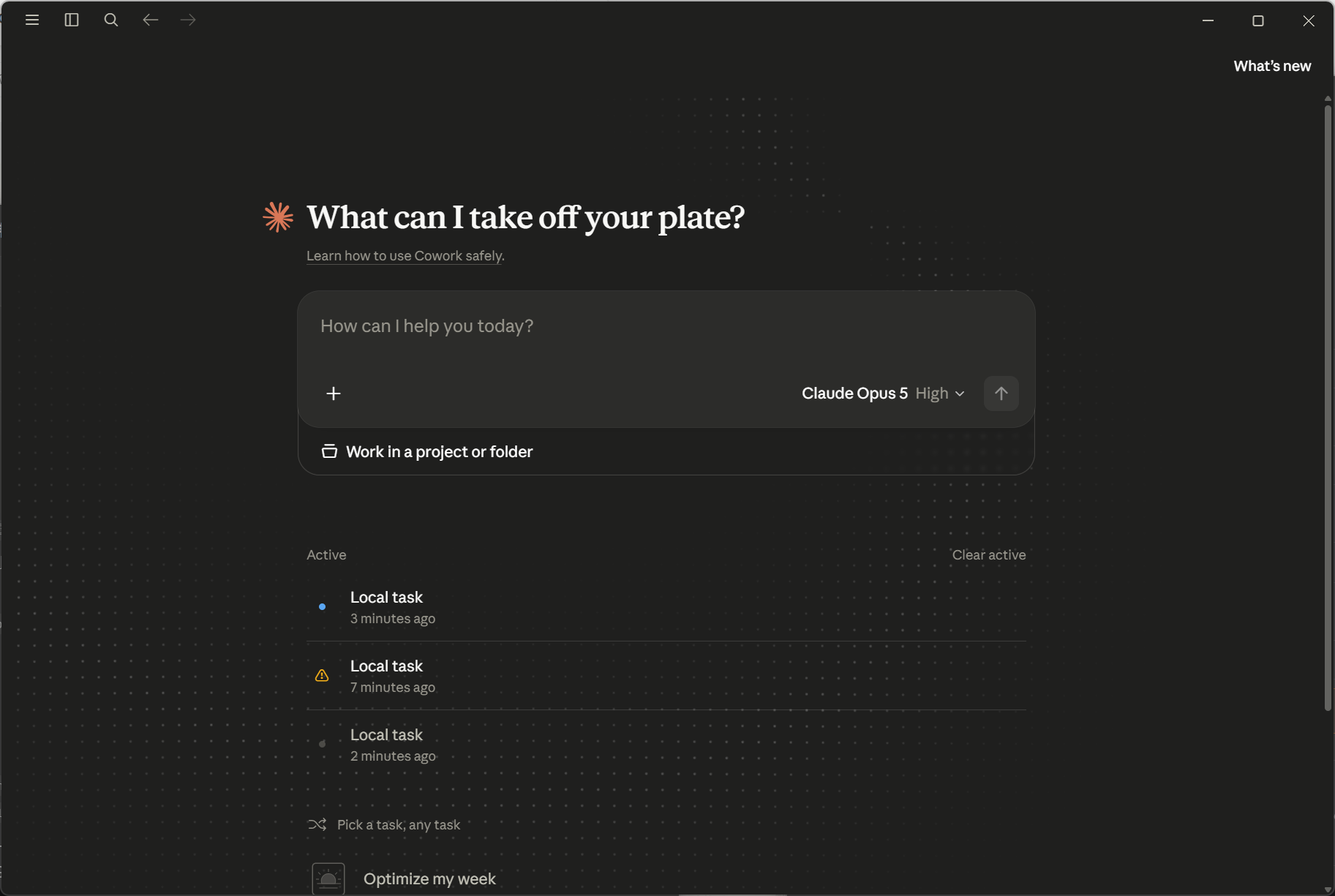 Claude Desktop 启动后界面