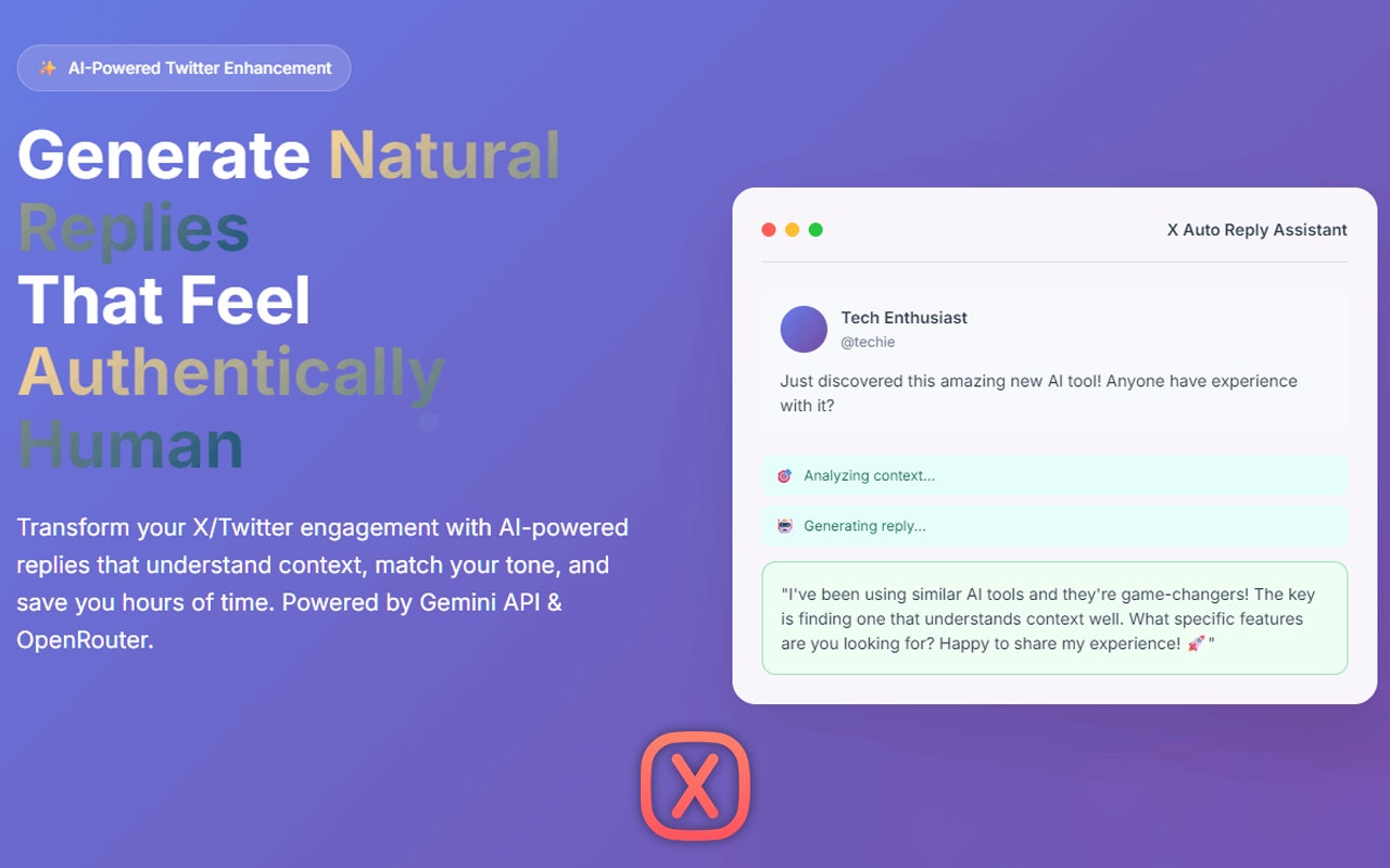 X Auto Reply Assistant-AI-powered