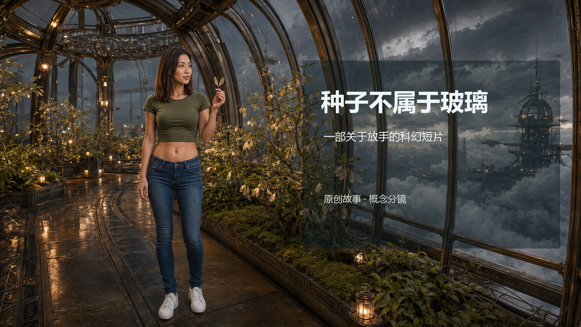 悬空温室与成年保育员的原创电影概念封面