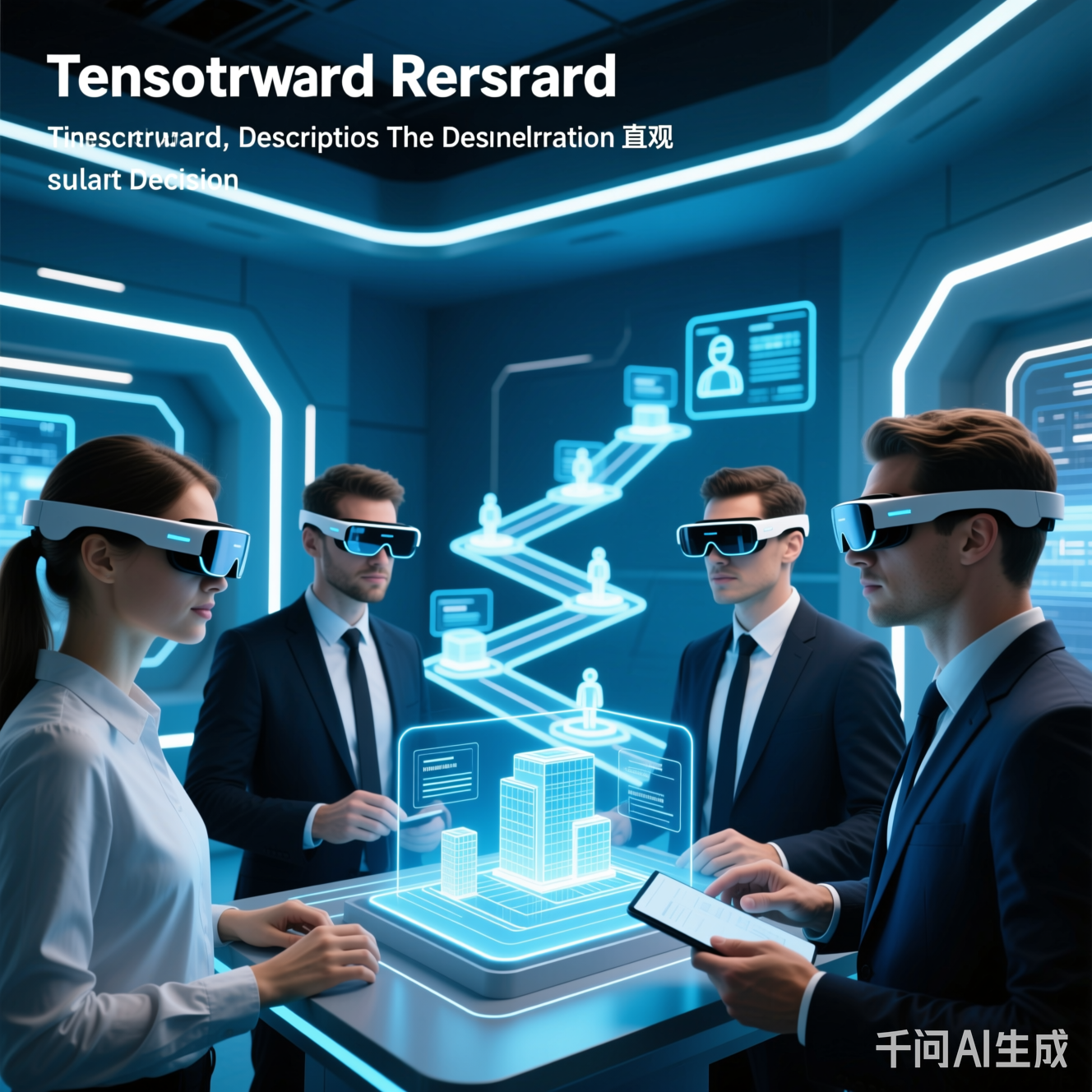 未来场景：团队通过AR眼镜在虚拟空间中探索模型决策路径，实现多角色实时协作