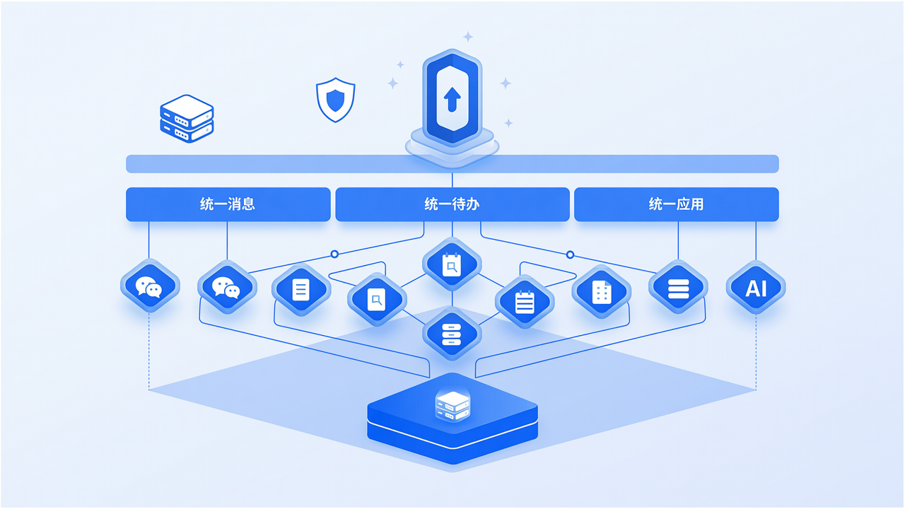 二、BeeWorks 超级App 产品架构:一个入口,九大能力配图