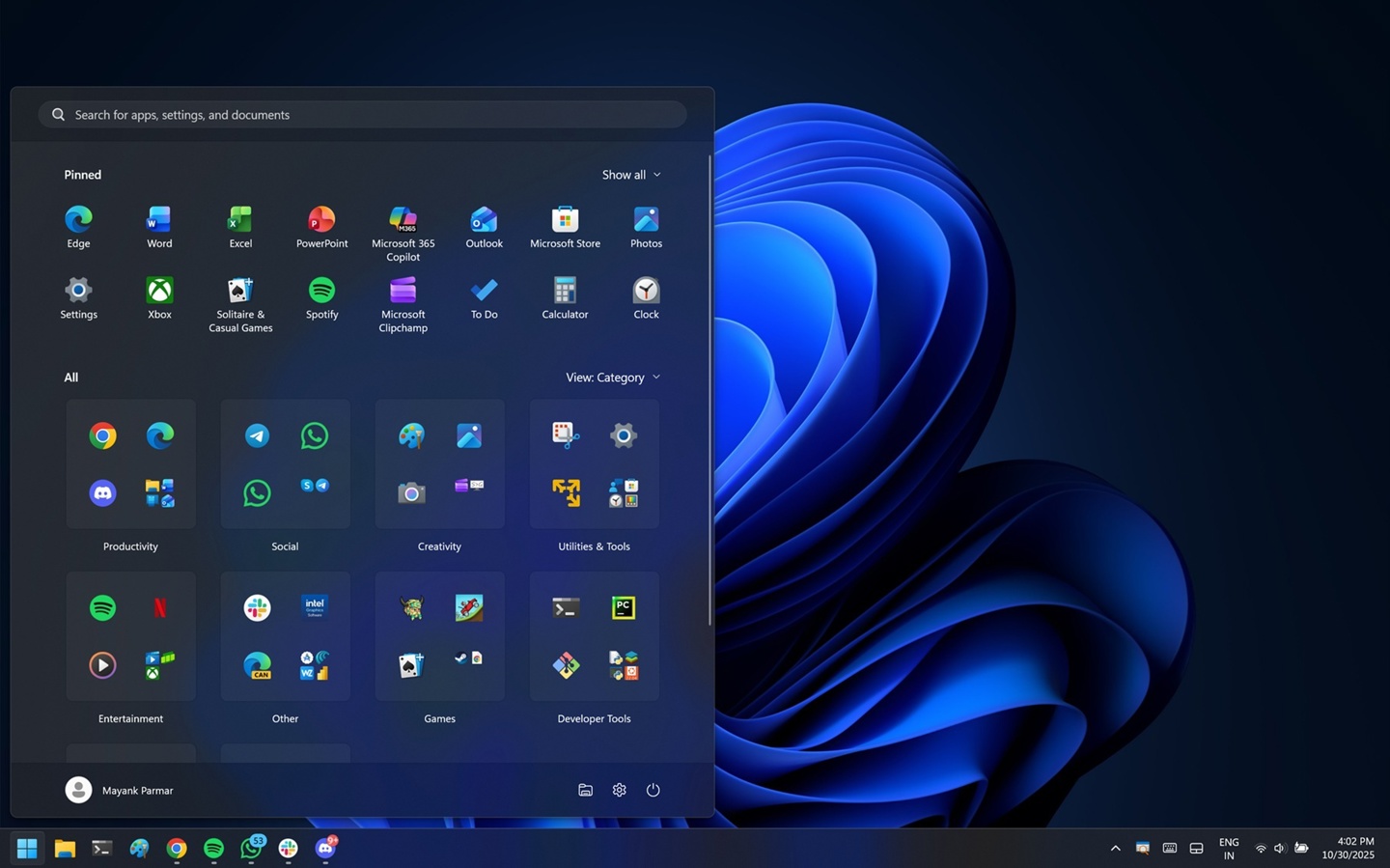Windows 11 new Start menu UI