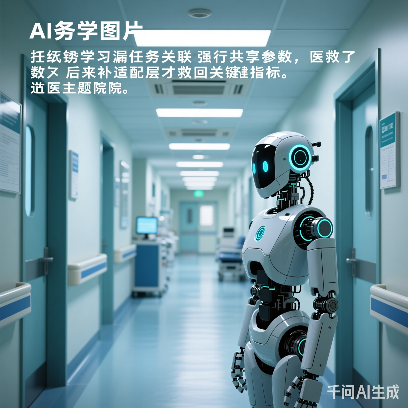 医院走廊的AI机器人