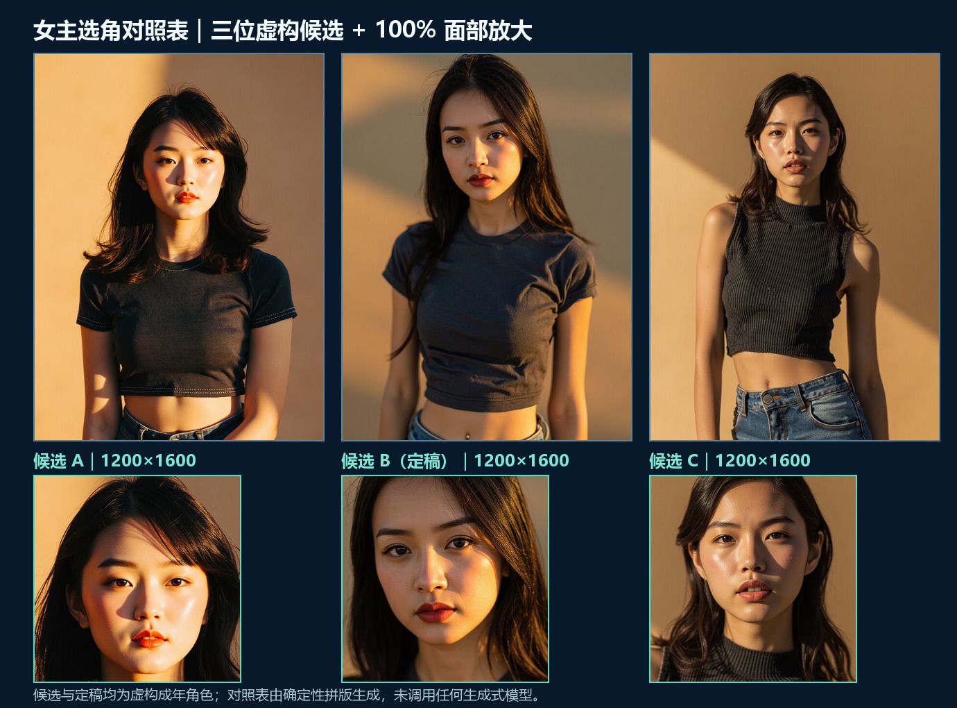 女主三位候选面部对照表