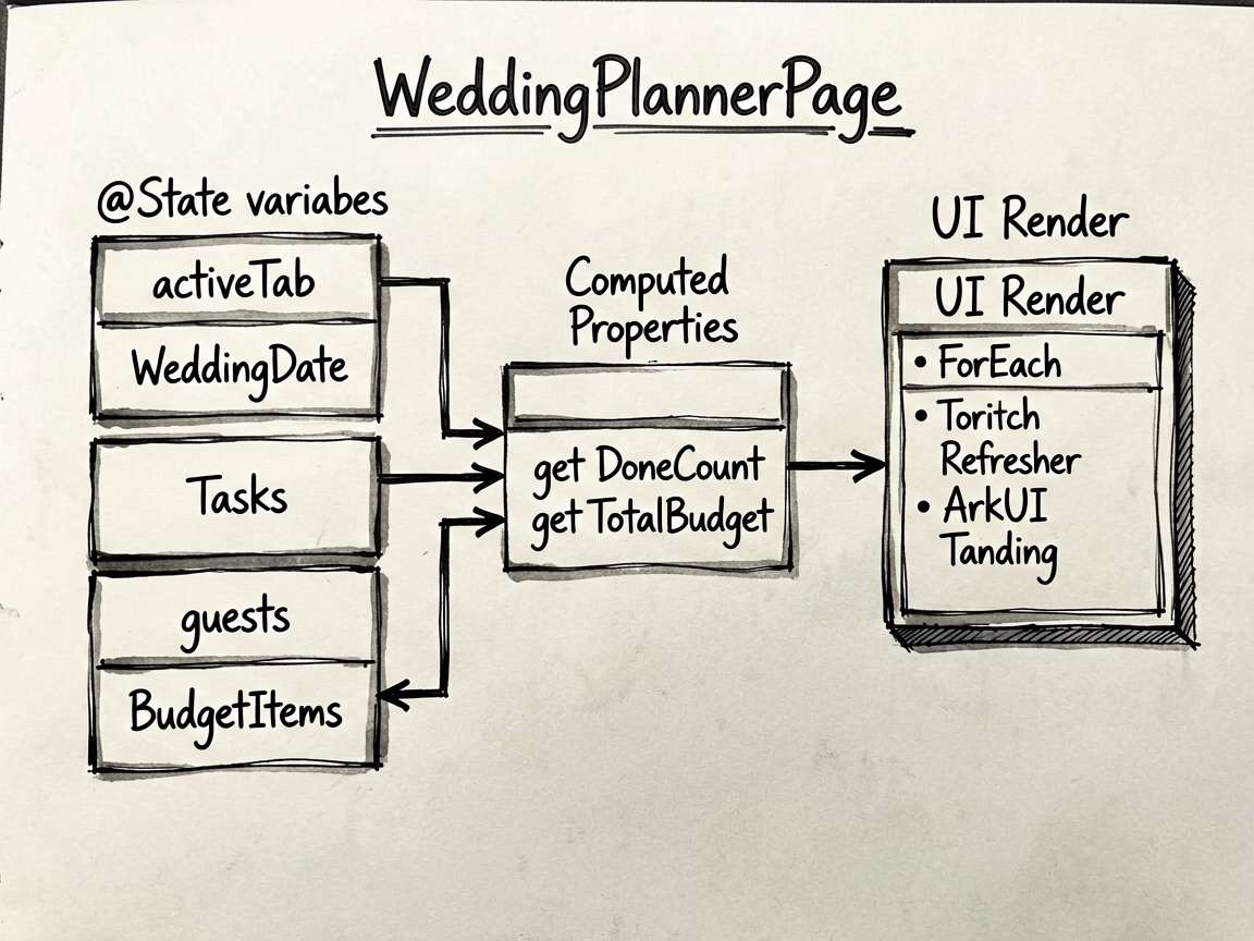 An architectural diagram drawn in ink-notes style