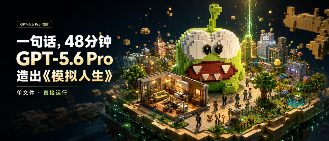 图片来源:GPT-5.6 Pro泄露!一句话,48分钟造出完整《模拟人生》 - 智源社区