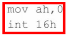 int 16中断读取缓冲区内容的执指令