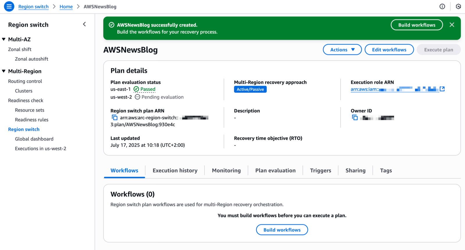 ARC 区域切换 - 状态