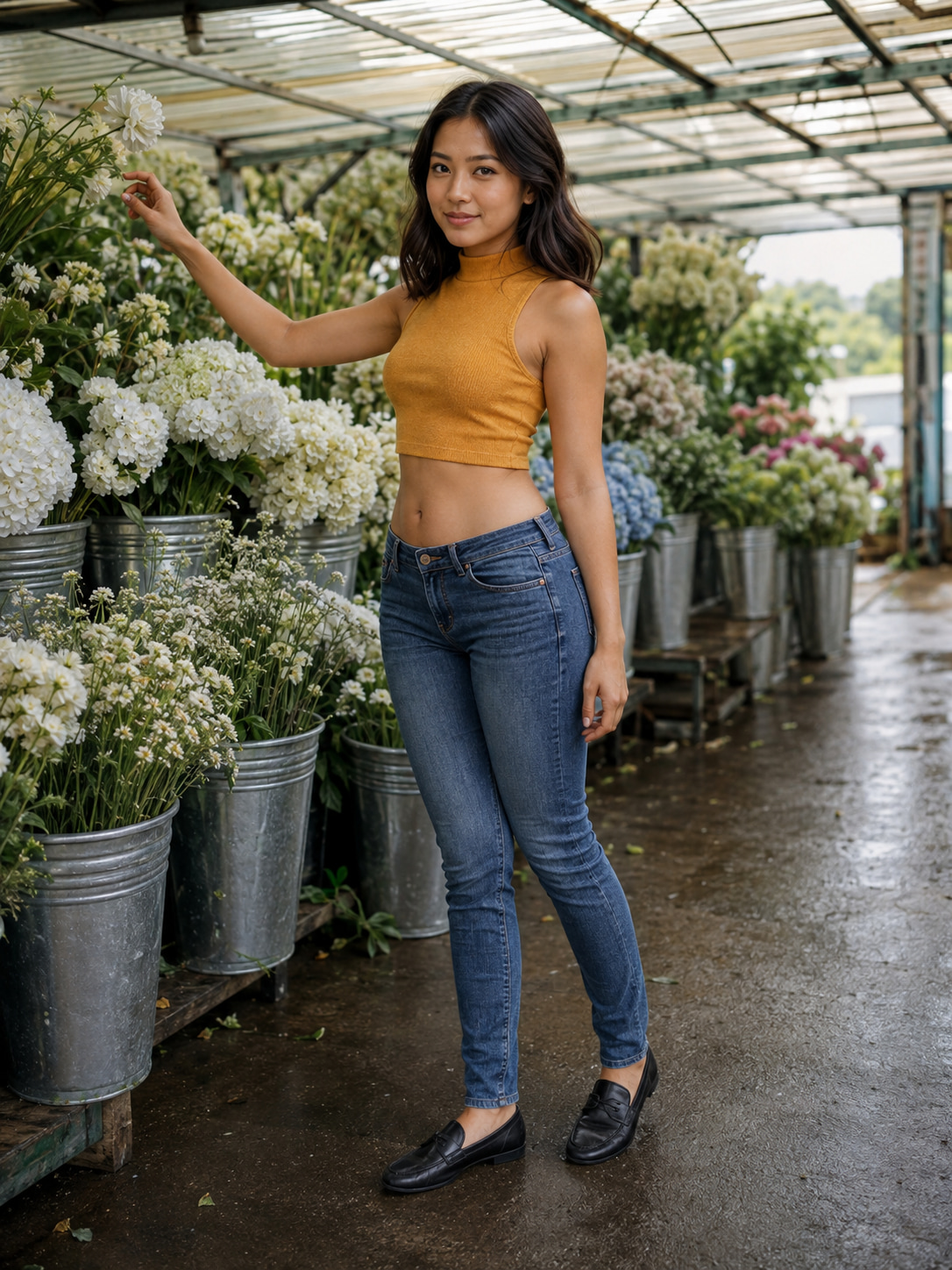 花市雨棚,让金色成为小面积主角
