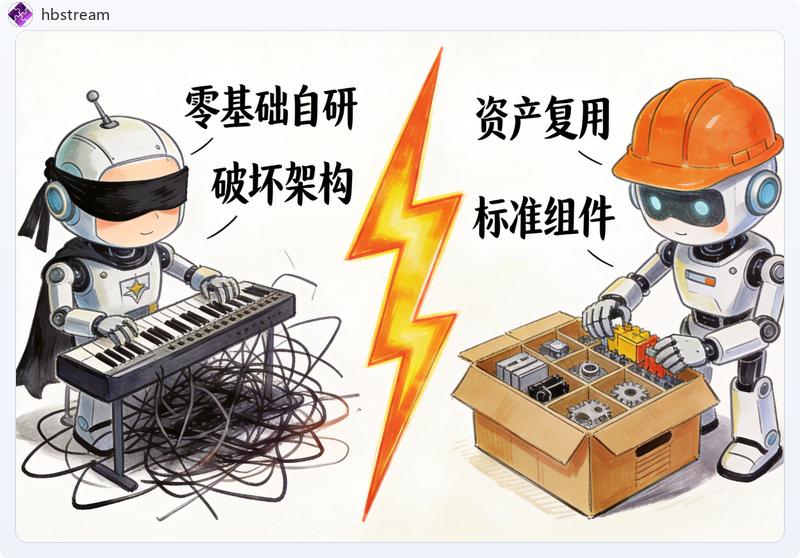 盲目摸象与模块资产对比图