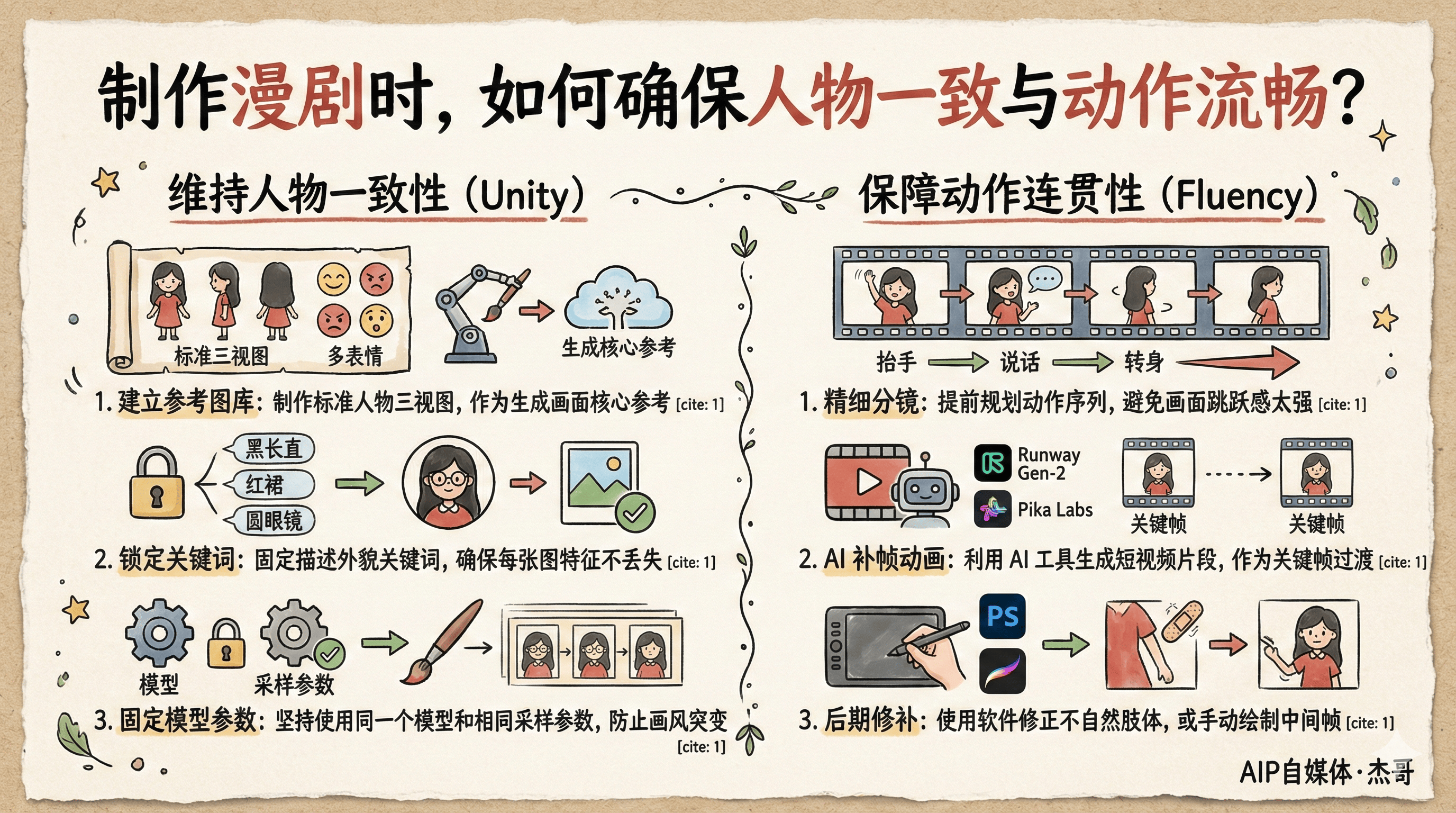 制作漫剧时，如何确保人物一致与动作流畅