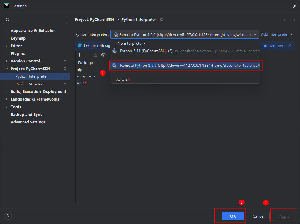 华为开发者空间-云开发环境，实现PyCharm SSH远程开发_PyCharm_32
