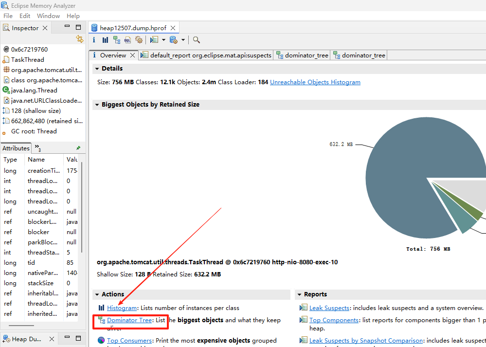 使用Eclipse Memory Analyzer分析java程序占用内存的情况_Eclipse Memory Analy_09