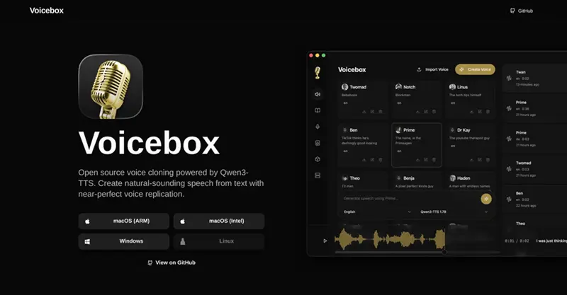 Voicebox：开源语音工作室