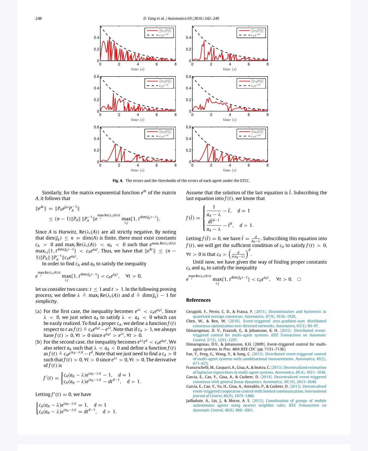 5控制领域超顶期刊Automatica程序复现:多代理系统中的触发式共识探索-CSDN博客