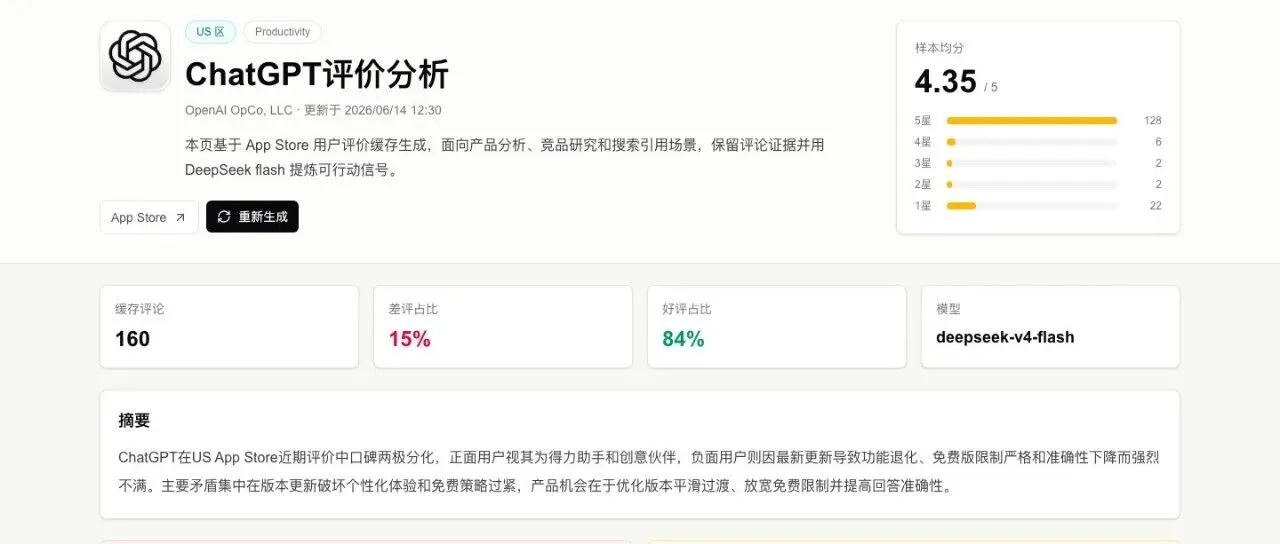 乔木App洞察工具界面展示