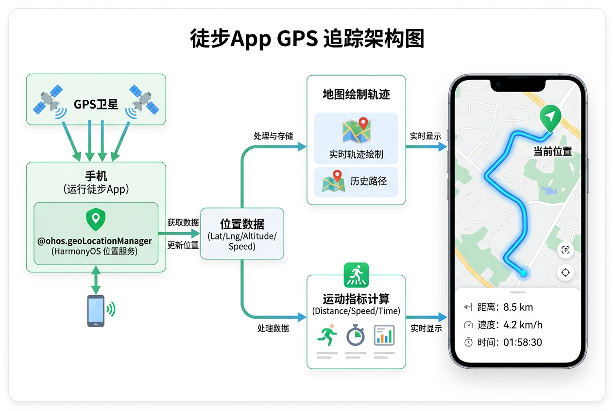 轨迹记录页-GPS实时定位