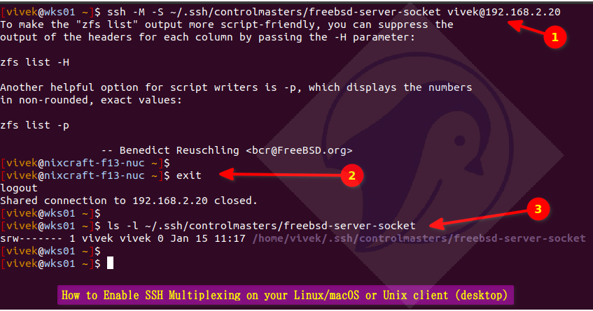 How to control the SSH multiplexing with the control commands - nixCraft
