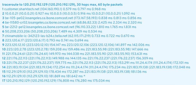 安徽合肥移动回程测试