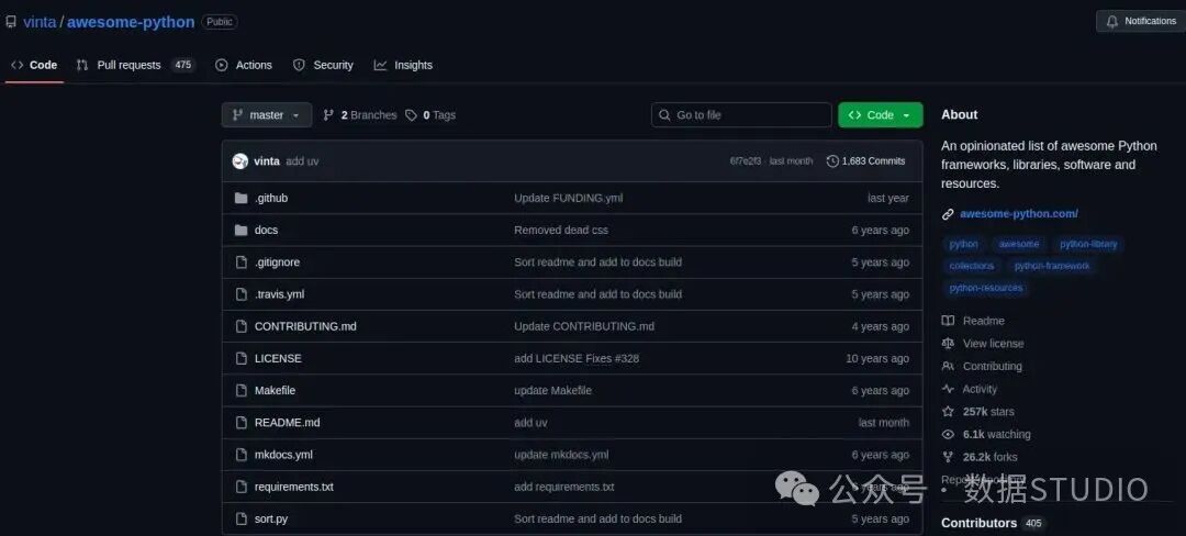 很棒的 Python GitHub