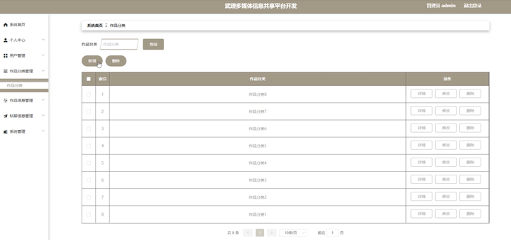 毕业设计：基于springboot+vue多媒体信息共享平台开发+论文ppt源码视频演示