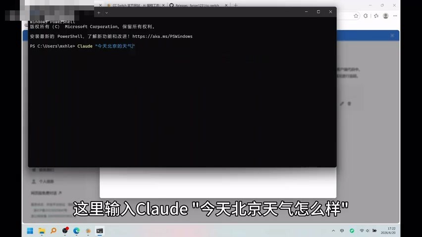 PowerShell 中测试 Claude Code CLI
