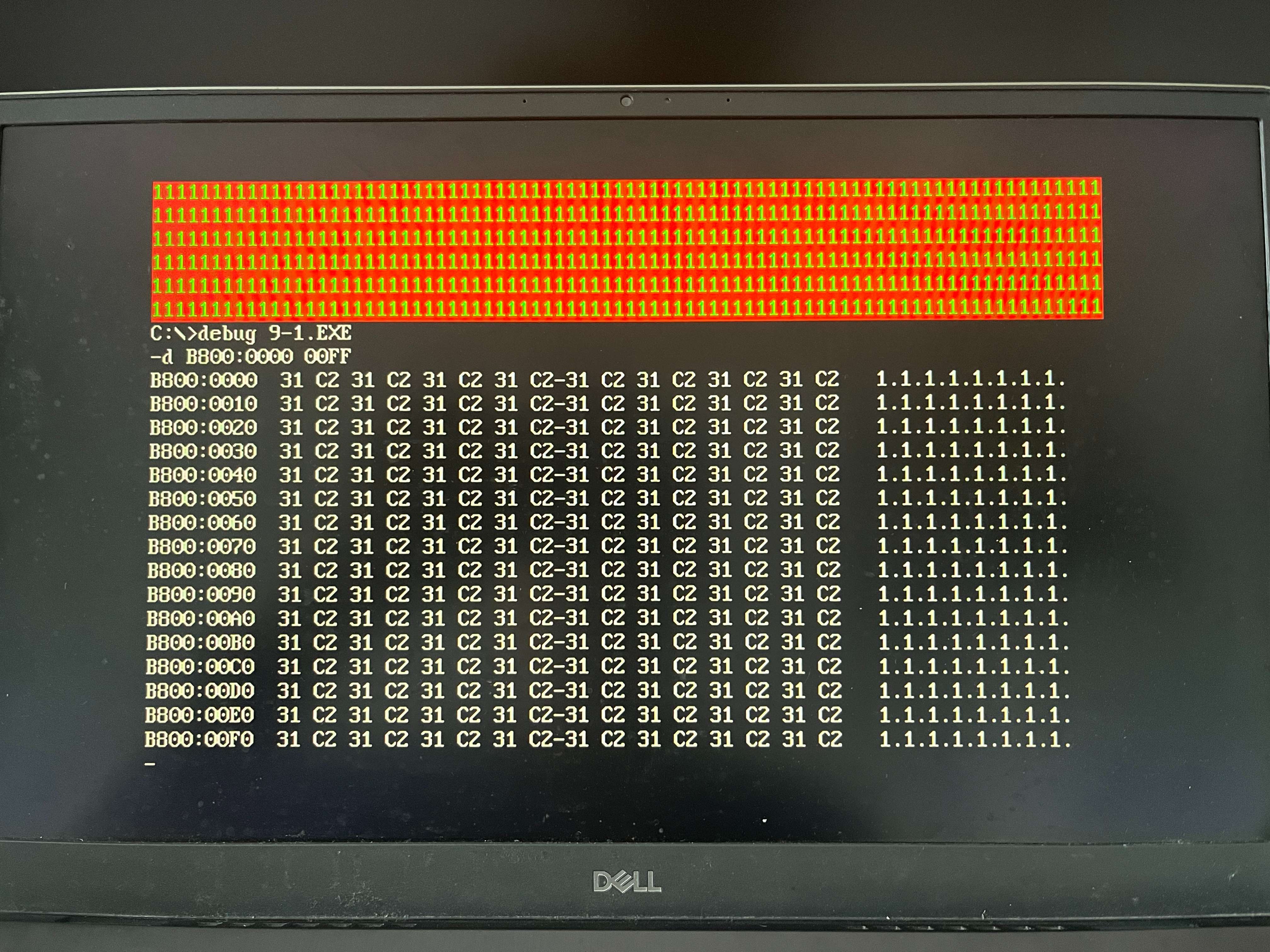 记住，一定是要在刚刚运行程序后，再查看，因为此时屏幕上显示的全部是目标内容，此时才正确！如果已经运行后，或者进行了其他操作，导致屏幕上出现其他内容，那么查询显存也会有偏差，这就是显存——“实实际际显示在屏幕上的内容”的魅力