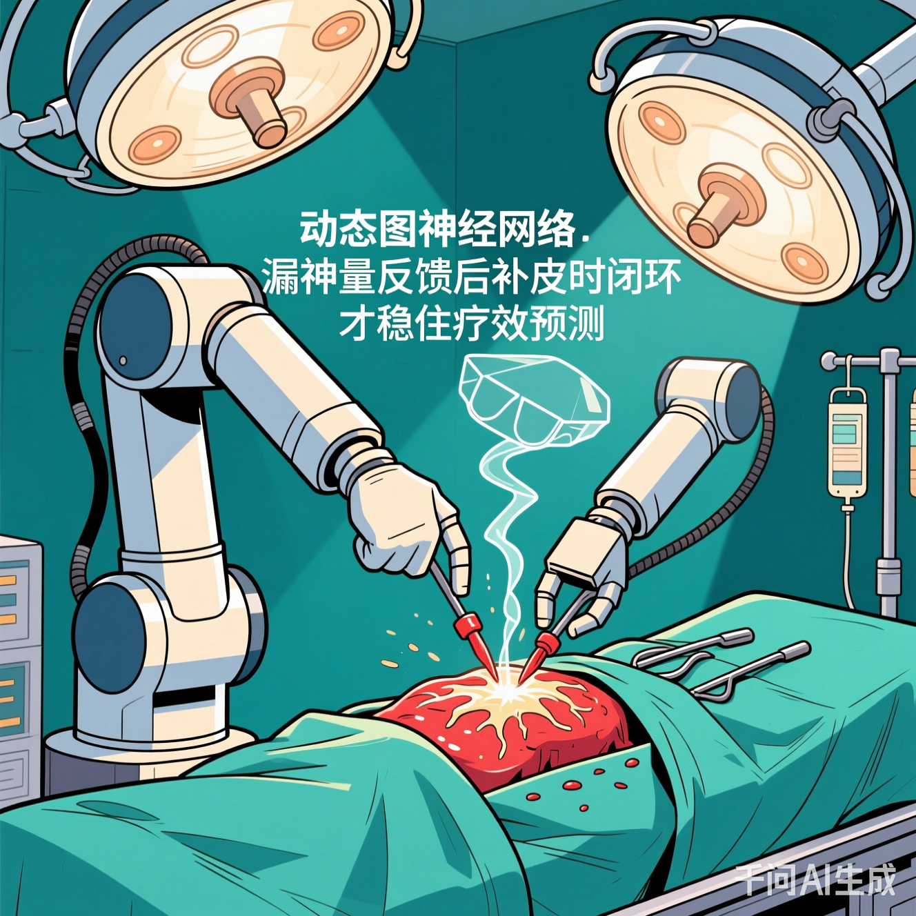 机械臂做手术的漫画