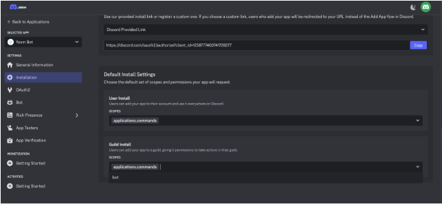 Discord Bot Permissions 勾选界面截图