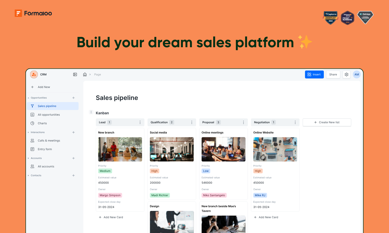 Formaloo custom CRM