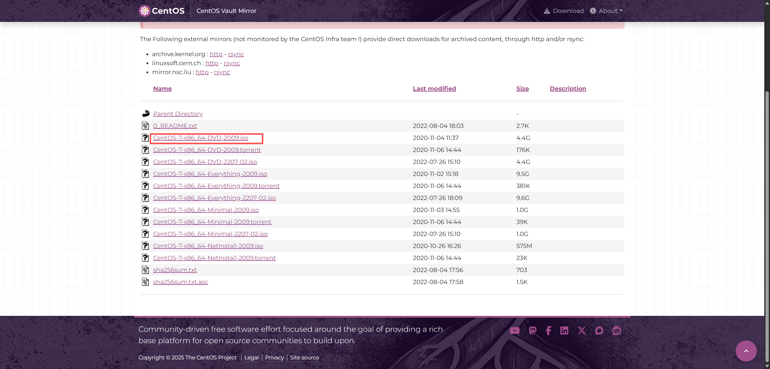 下载CentOS 7.9 ISO镜像文件